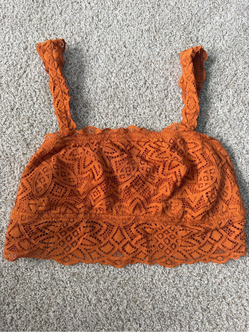Aerie Burnt Orange Longline Lace Bralette